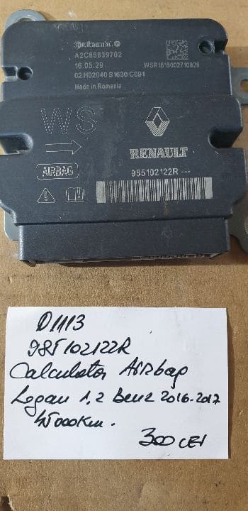 01113 Calculator modul airbag logan 1.2 benz 45000 km 2016-2017 985102122r